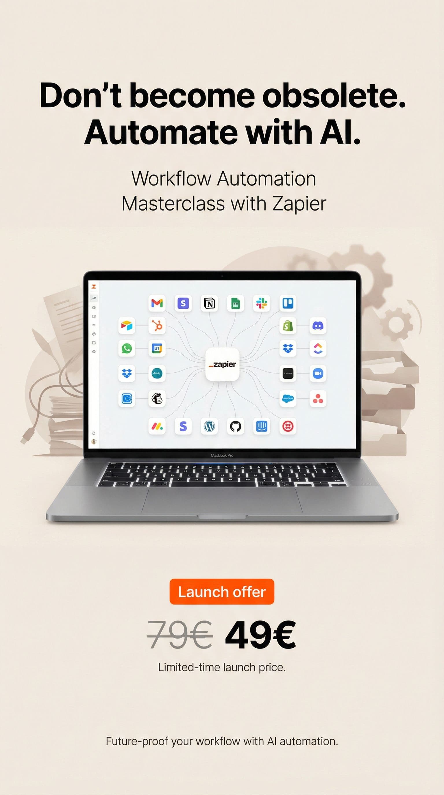 AI generated: Minimalist high-end advertising poster with a clean, premium lifestyle-tech aesthetic.
Soft warm bei...