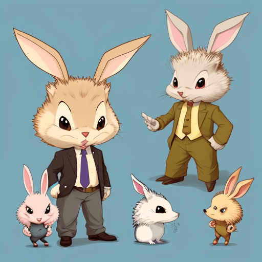 AI generated: a cartoon mutant that combines the features of a rabbit and a hedgehog.