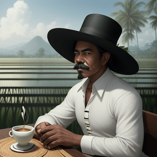 AI generated: realistic photo of a religious person with a black songkok wearing a white shirt, with a thin mustac...