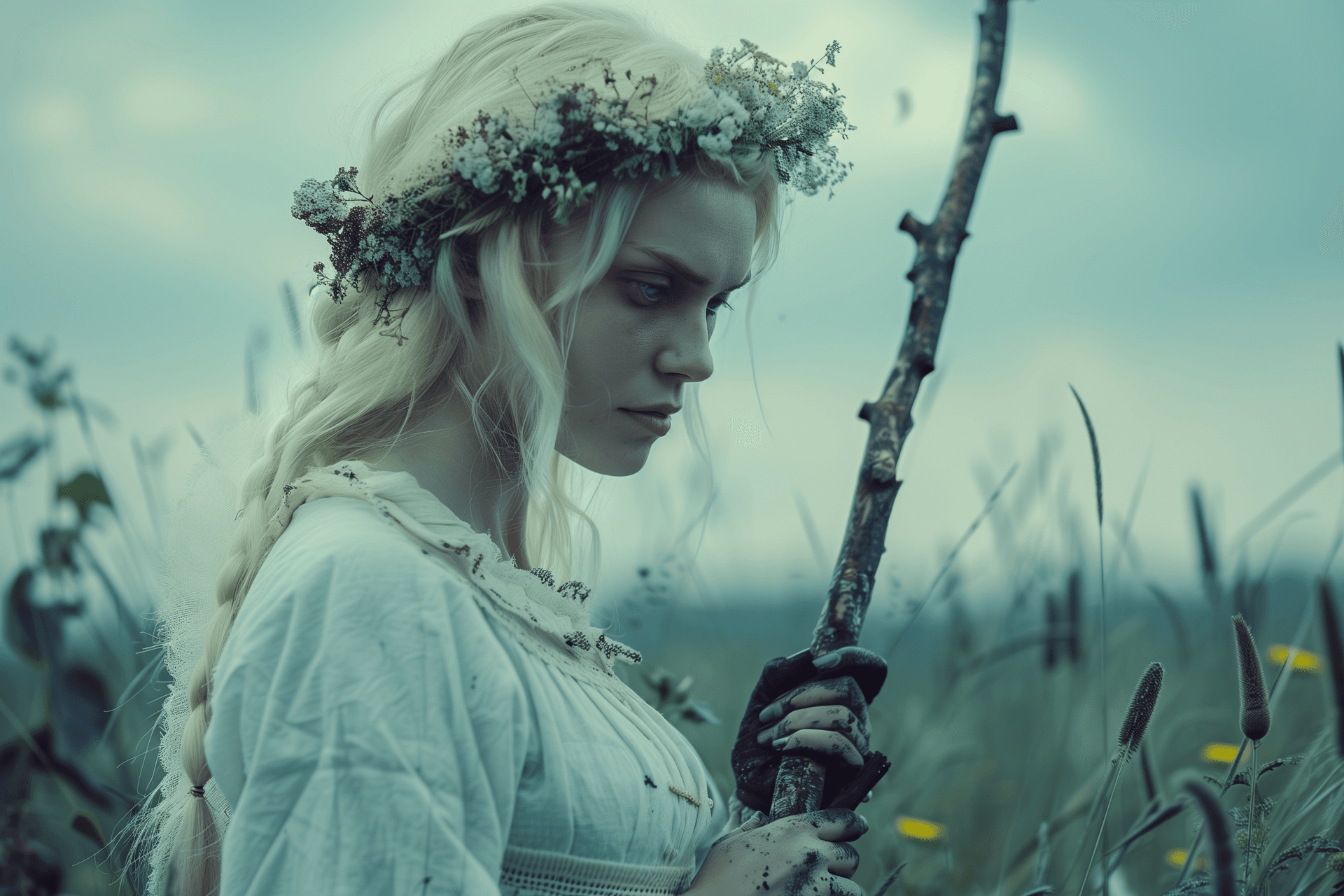AI generated: shot of Poludnitsa, a mythological character of Slavic folklore, this is a frighteningly dangerous w...