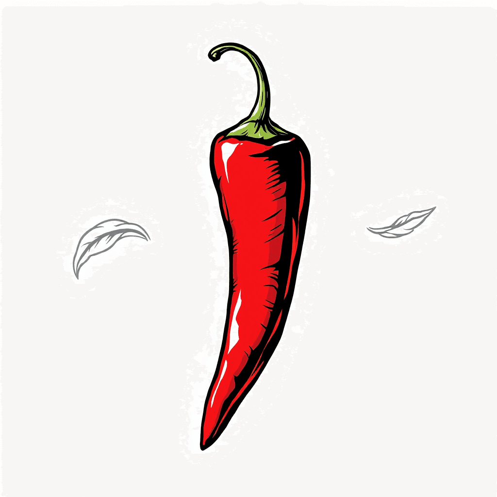 AI generated: Red Chili Logo with font "spicey"