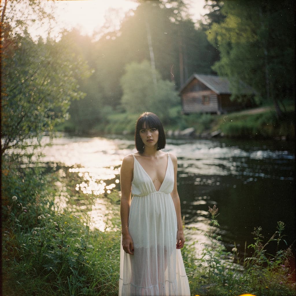 AI generated: analog color film photograph of an extremely beautiful woman look like Ciri from the witcher game wi...