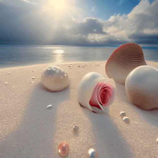 AI generated: delicate scene,depth of field, 8K, The ivory sky,white clouds,and sunlight shine on the snow-white b...