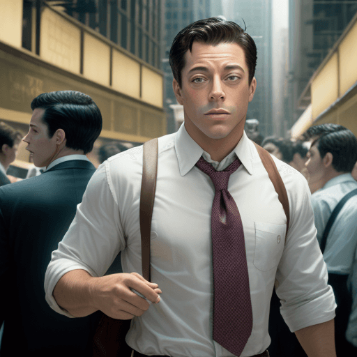 AI generated: Jordan Belfort in wallstreet