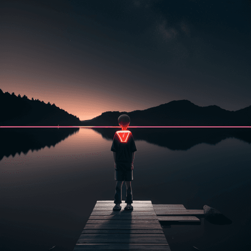AI generated: raw photo, detail, fujifilmxt3, ray tracing, 8k uhd, hdr, a computer game player stands on the shore...