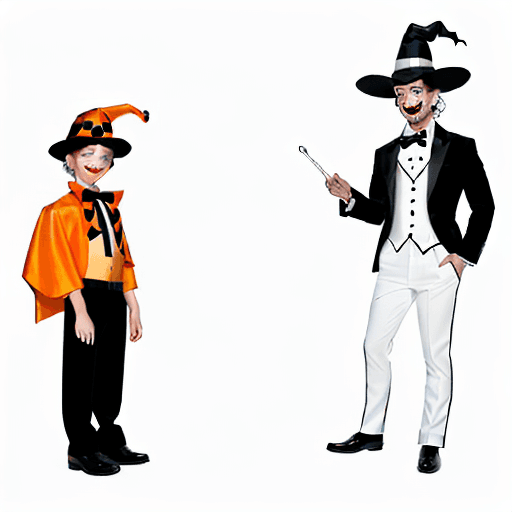 AI generated: Design a coloring page with a white background of a dad and his son, both are dressed up in typical ...