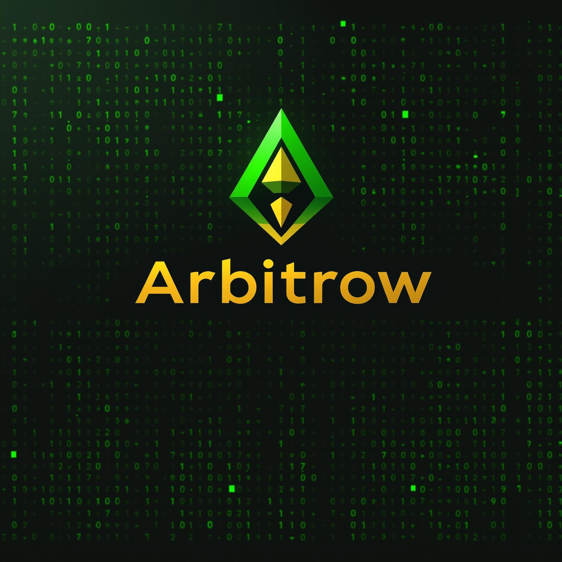 AI generated: "Arbitrow" logo, crypto investment logo, modern& luxury, luxury green and black and golden yellow, c...