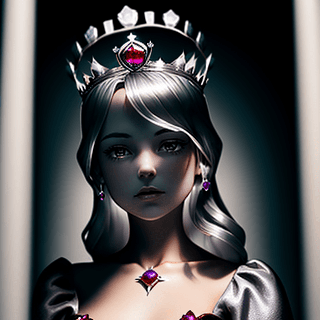AI generated: it is silver crown with rubies