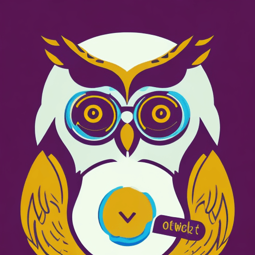 AI generated: flat minimal logo, vector illustrator, graphic of an owl cooking data in white background with base ...