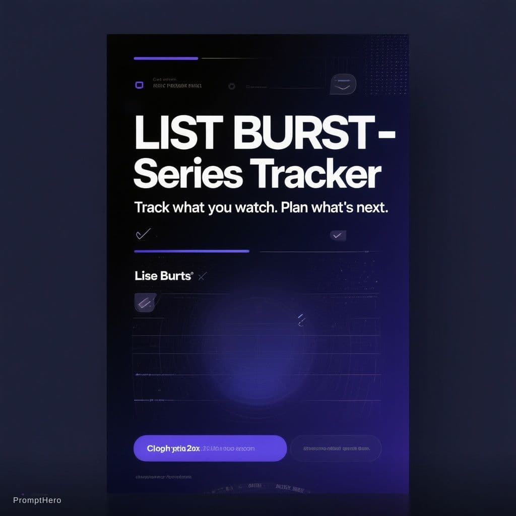 AI generated: Create a minimalistic 1200x630 Open Graph image for a website called "List Burst – Series Tracker".
...