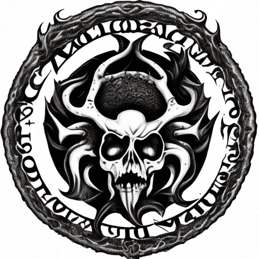 AI generated: the logo of a black metal band called Meatgrinder.