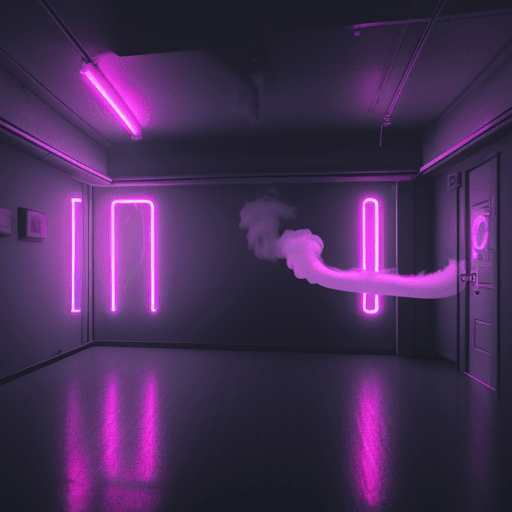 AI generated: NEON SMOKE FILLED ROOM 