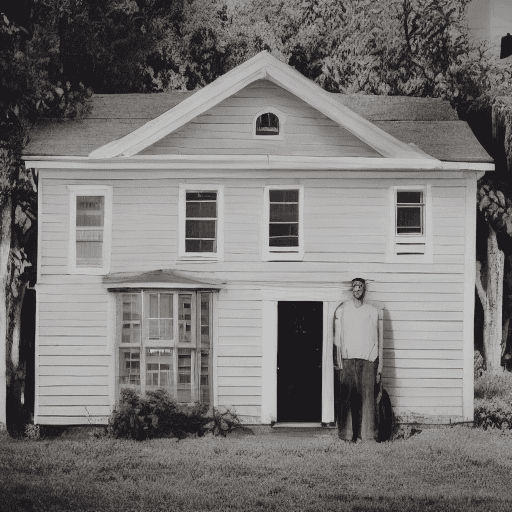 AI generated: house with person standing in front