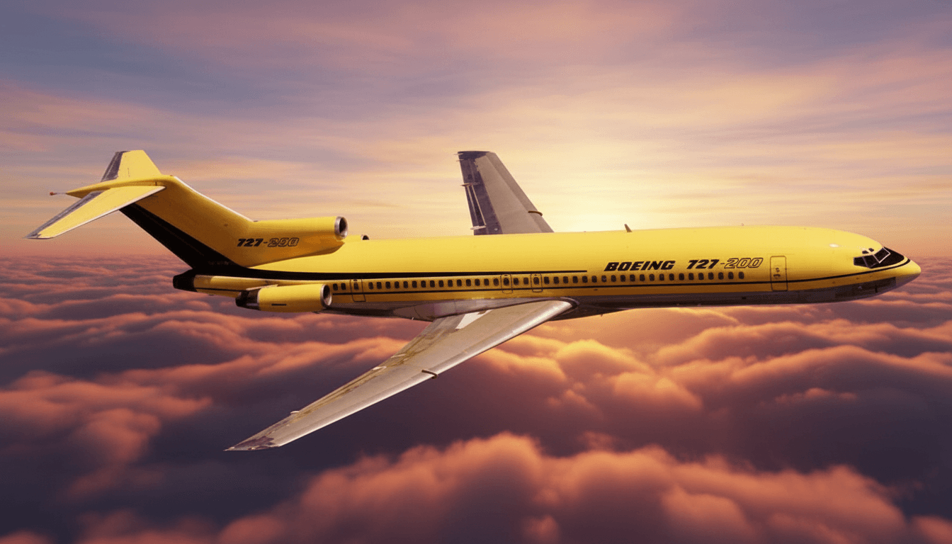 AI generated: 4K, UHD image of the plane flying at sunset through sparse clouds.