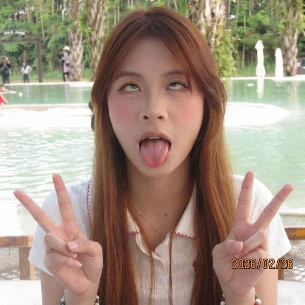 AI generated: ahegao, rolling eyes, cross-eyed, tongue out, open mouth, heavy blush, drooling, dazed expression, d...