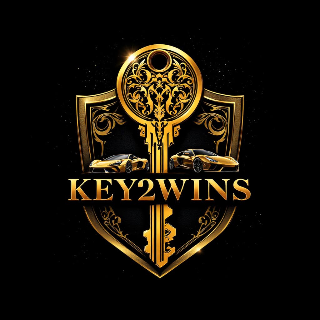 AI generated: "Design a luxurious and high-impact logo for a brand called 'KEY2WINS.' The logo should feature a go...