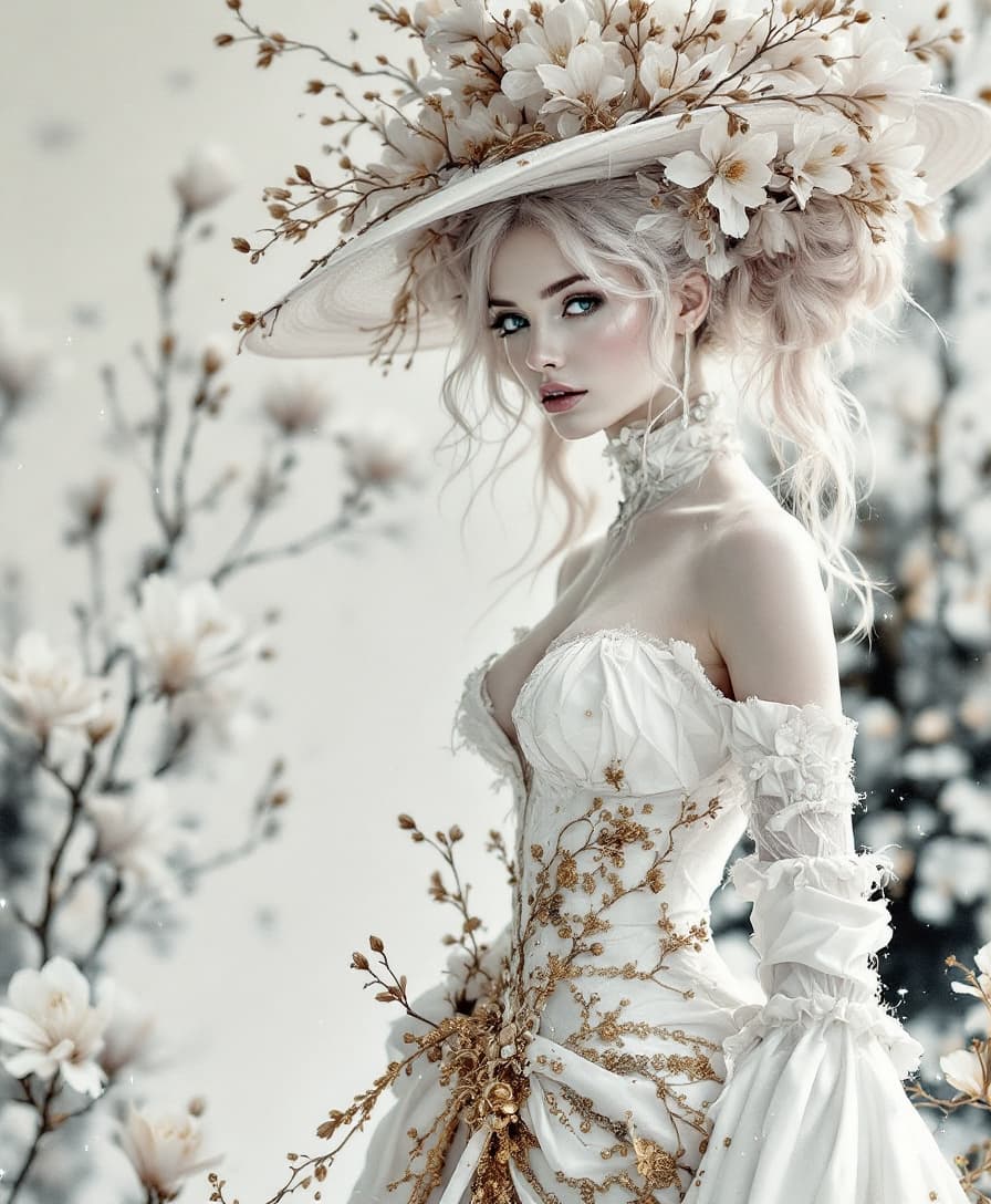 AI generated: "Luis Royo White Maximalistic white cyberpunk ultra white splash graffiti, messy, sassy, bubbly yet ...