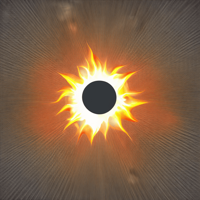 AI generated: realistic sun as a fireball central in picture with transparent backround