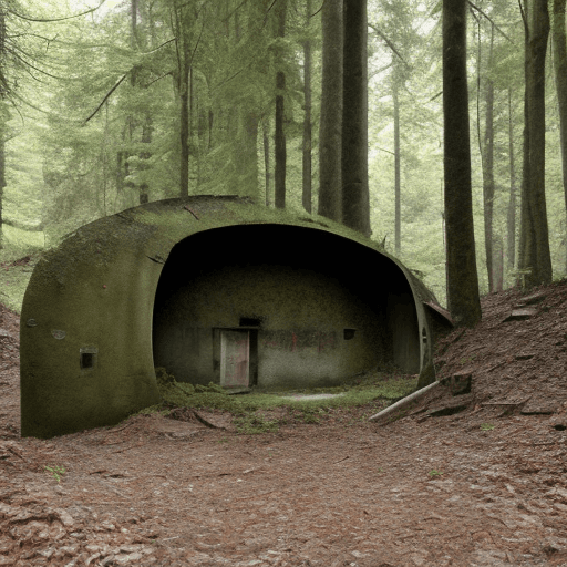 AI generated: Abandoned WW2 german bunker in the forest