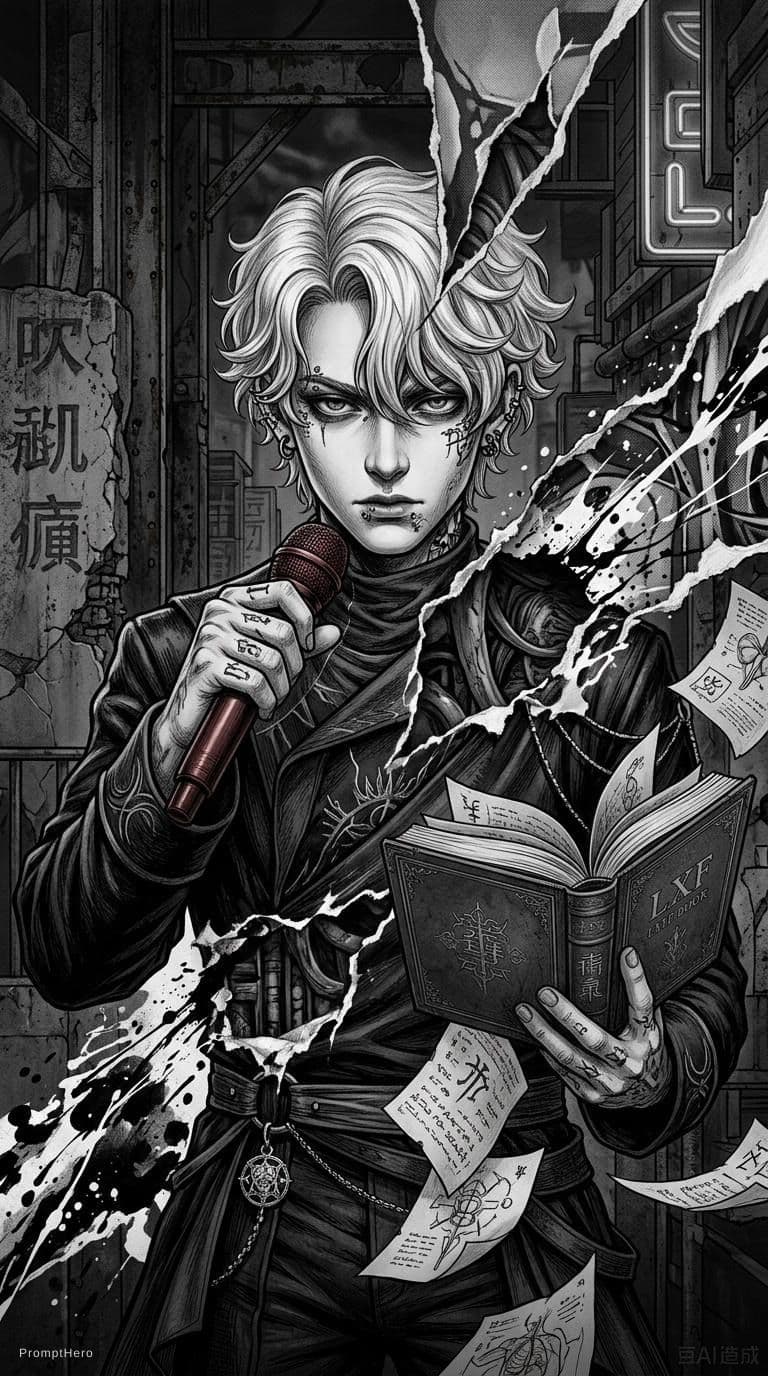 AI generated: the original artist painting for the lxf book, in the style of suehiro maruo, monochrome portraits, ...