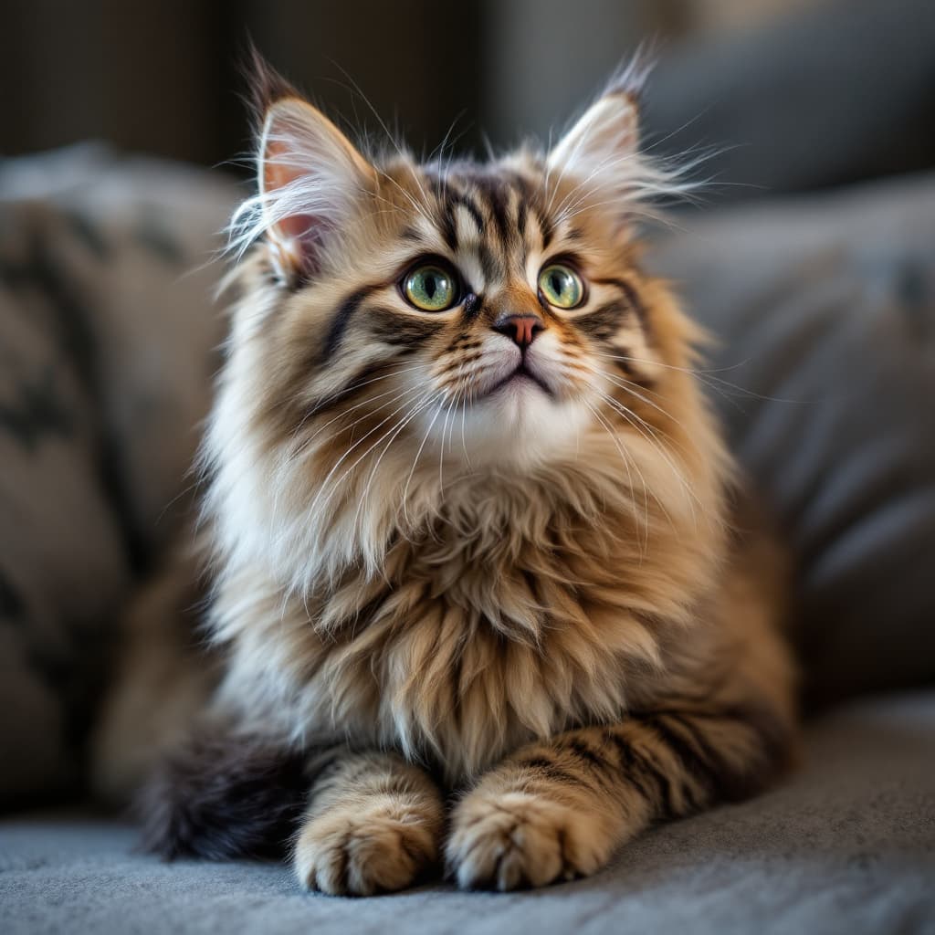 AI generated: Eine Katze die wunderschön flauschig ist
