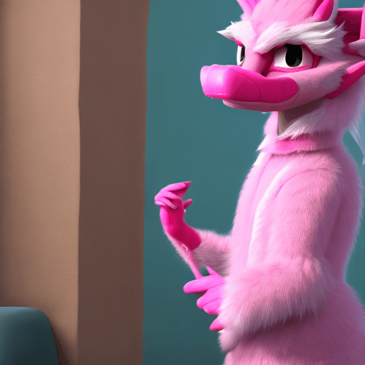 AI generated: Femboy Pink Dragon Furry