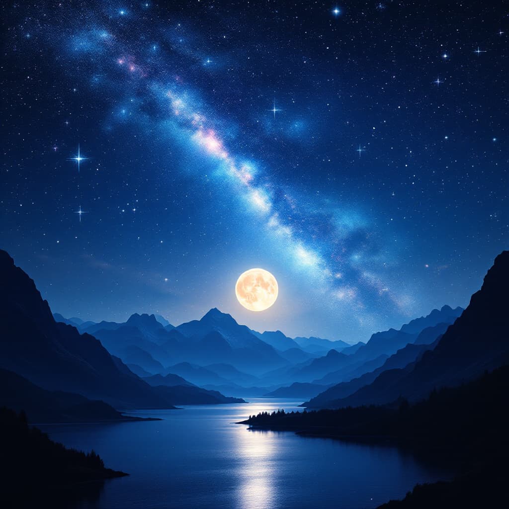 AI generated: A beautiful celestial scene where the night sky is awash with stars of various sizes and brightness....