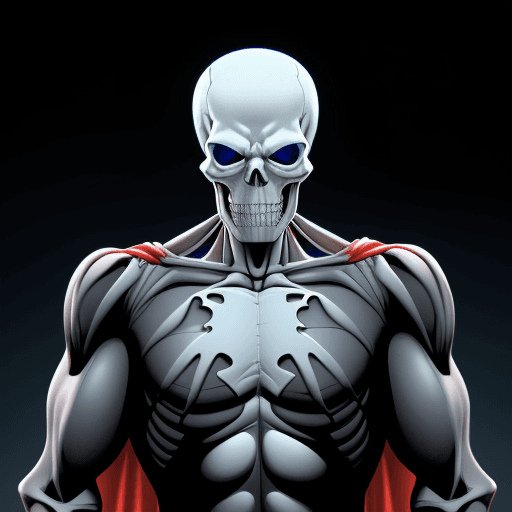 AI generated: Skeleton of supermen, 4 k ultra hd