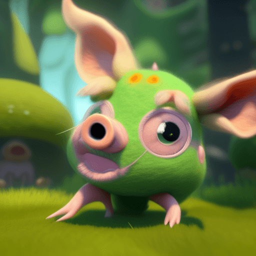 AI generated: (masterpiece),(best quality),(ultra-detailed), (cute creatures with huge eyes:1.2),( bright green lo...