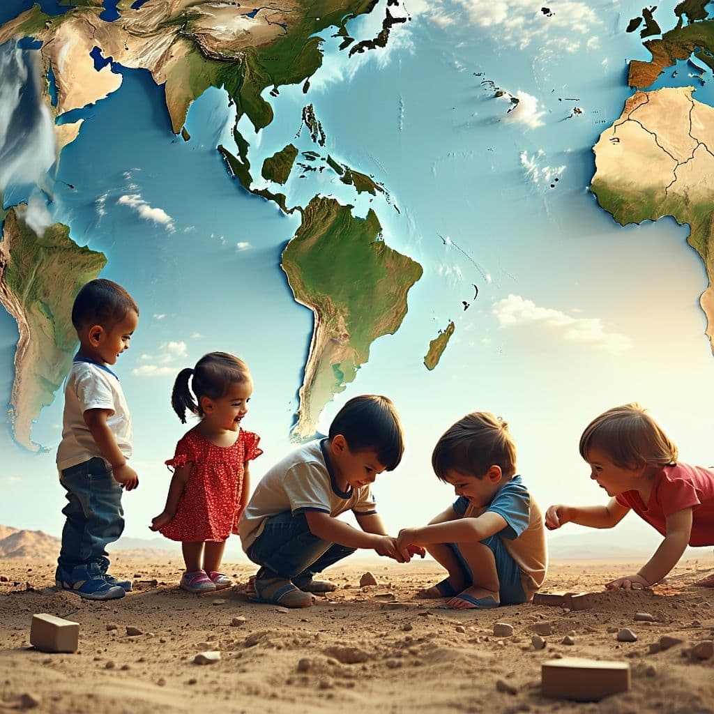 AI generated: Niños cuidando el mundo