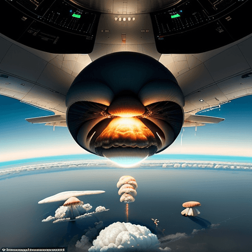 AI generated: /generate description: ultra-modern, photo-realistic, image looking out the portal of a 747 at 10000...