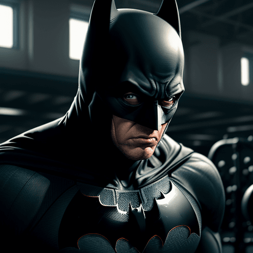 AI generated: Batman in gym, 4k , ultra HD 