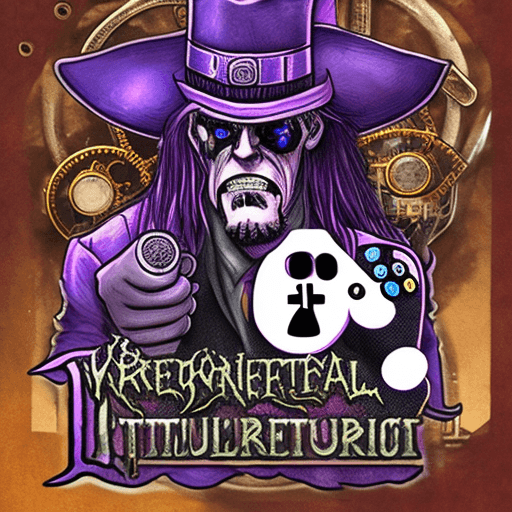 AI generated: Logo for twitch with Undertaker (Wrestler) and PS5 Controller steampunk, fantasy vivid colors, digit...