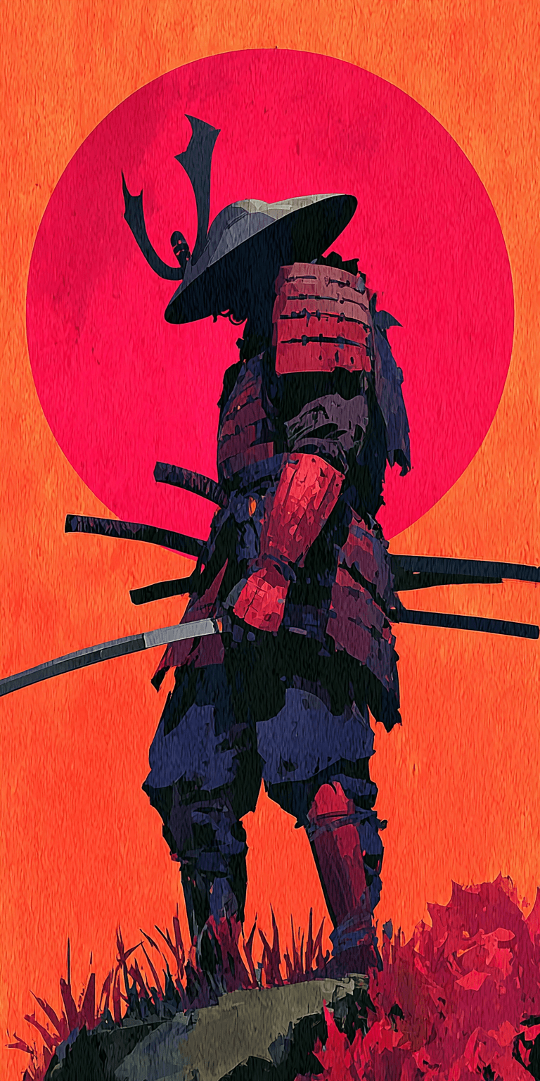 AI generated: Samurai in full armor, concept art in the style of Yoji Shinkawa and Dominik Mayer with vibrant colo...