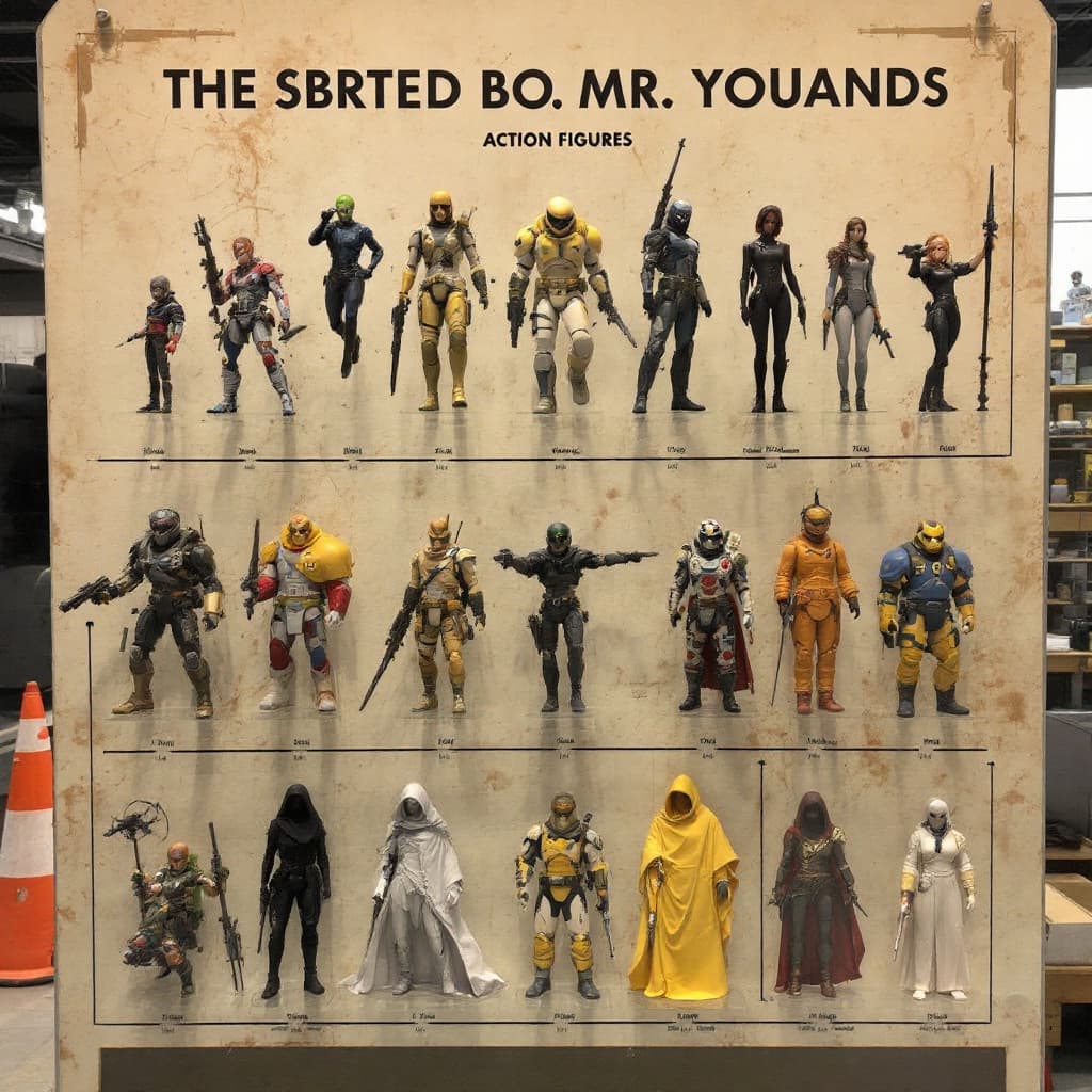 AI generated: display for action figures, 2,50x180 size