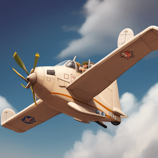 AI generated: Pilot flying a plane that looks like a cake. realistic
