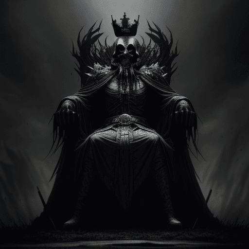 AI generated: The king of death on the battlefield awaits the souls