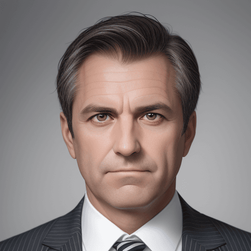 AI generated: "Create a professional headshot of a distinguished middle-aged man wearing a dark suit, white shirt,...