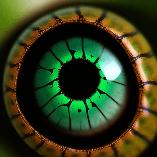 AI generated: dragonfly head eye, close up