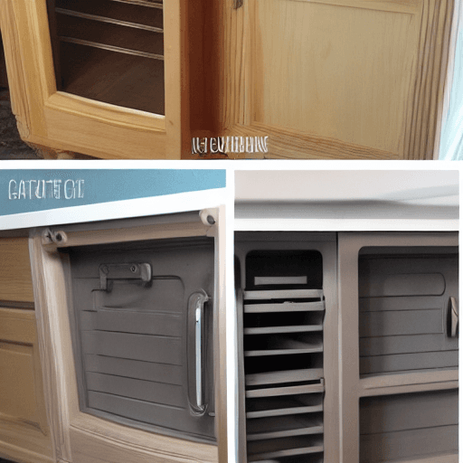 AI generated: AIR GUN PAINTING A KITCHEN CABINET