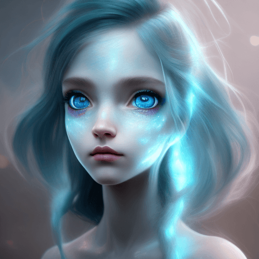 AI generated: spirit,cirno,blue eyes,ice crystals in hair,big eyes,blue hair,dynamic lighting,photorealistic fanta...