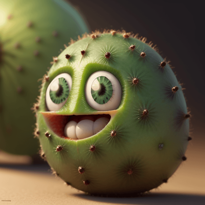 AI generated: happy kiwi fruit, Pixar Style, perfect composition, 8k artistic photography, photorealistic concept ...