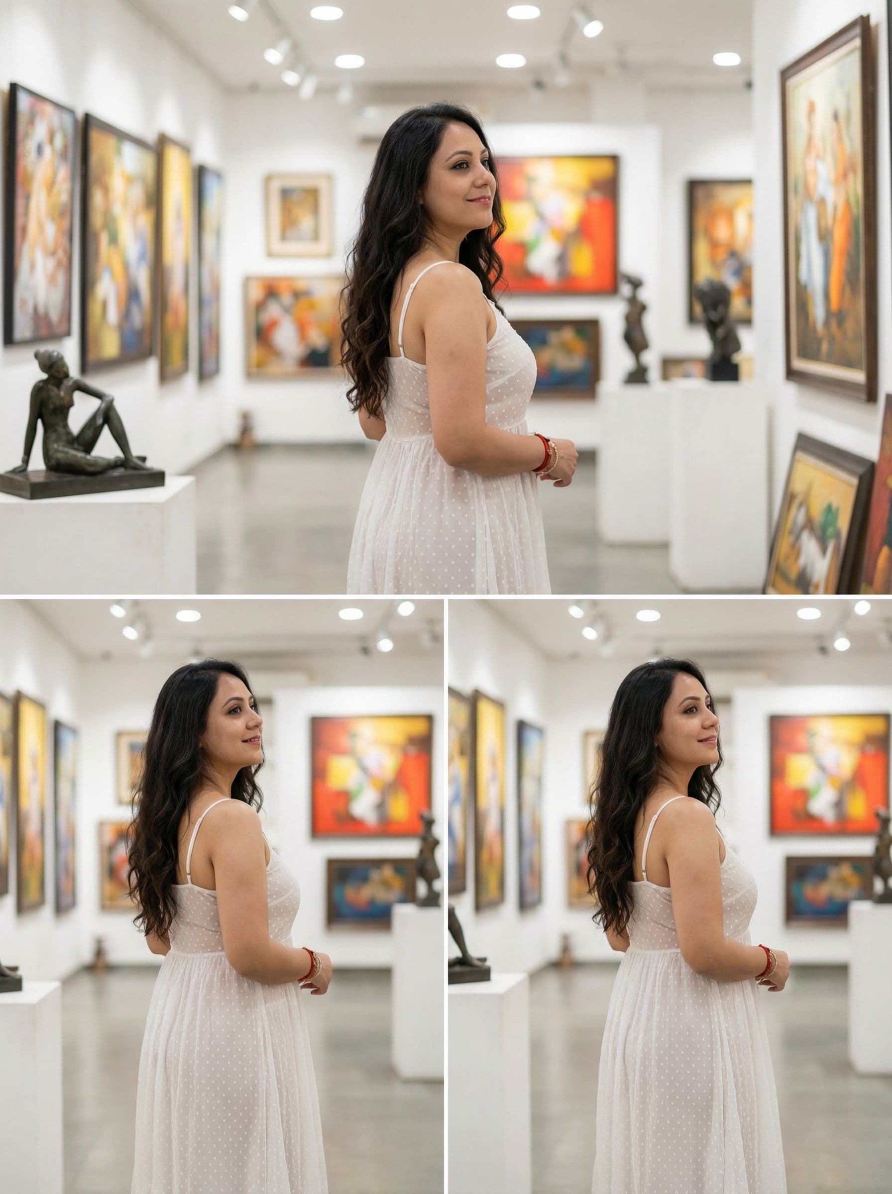 AI generated: Ultra-realistic 8K HD photography with skin detail. The image shows a young woman standing in front ...