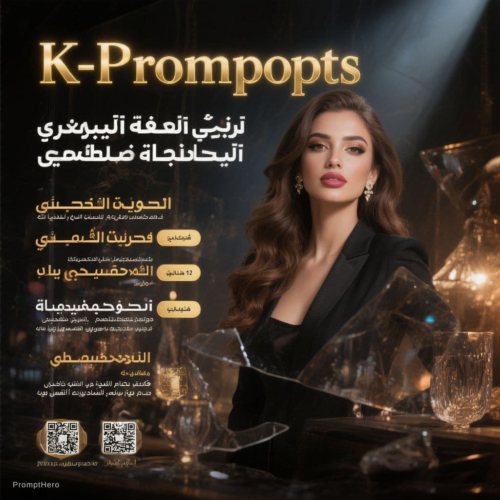 AI generated: Luxury Prompts Services with the name “K-Prompts” advertising poster, dark background, dramatic ligh...