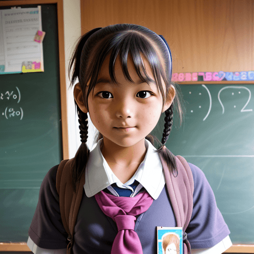 AI generated: Photo of young schoolgirl 