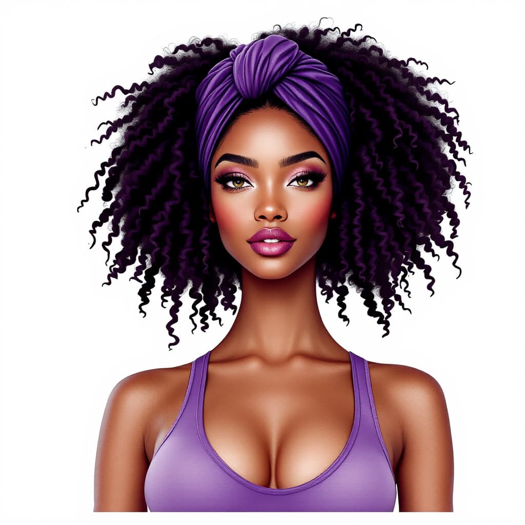 AI generated: A full body head-to-toe view of a 4k airbrushed hyper realistic glossy illustration of a stunning Af...