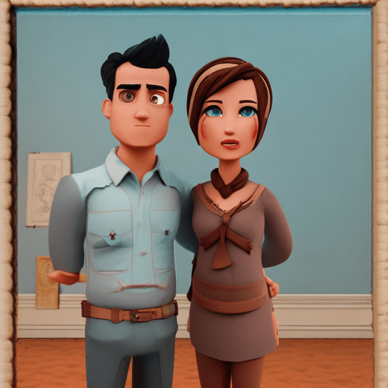 AI generated: couple, perfectly detailed of a couple standing in a room using sheriff cloth, side by side, Latin f...