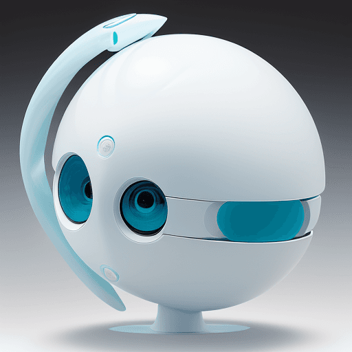 AI generated: **External Design**

- Head: Harmonious design with semi-spherical sky blue dome and white base
- Fa...