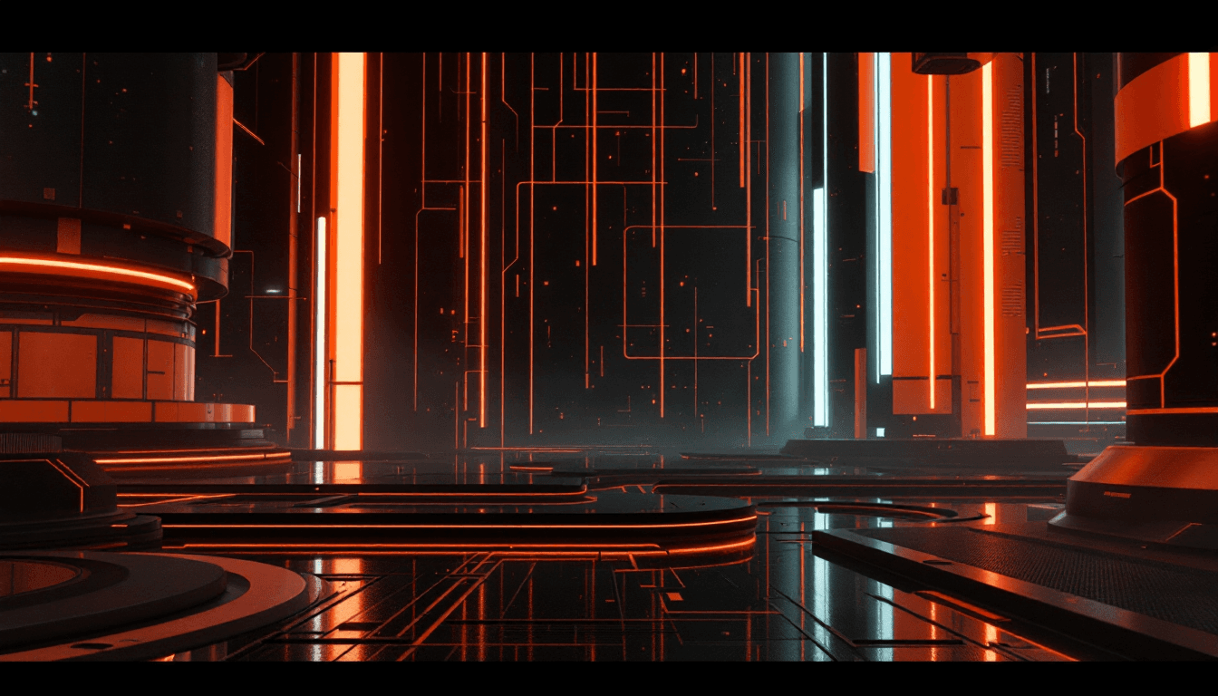 AI generated: A cinematic still from a sci-fi movie (in the style of Neon Noir Aesthetics1.9). Dominated by stark ...