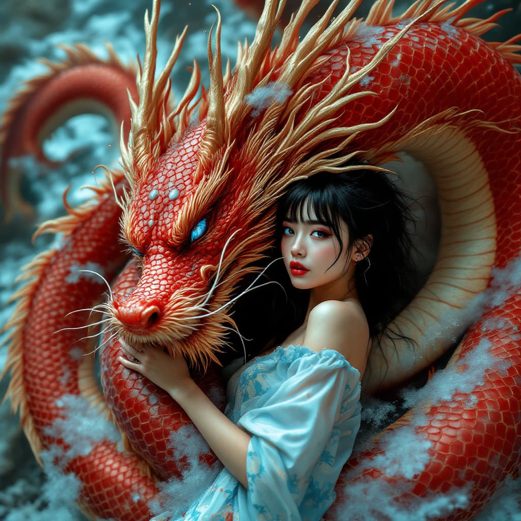 AI generated: ull bodies shot, Chinese Mythology, and Polynesian mythology, depicting a Beautiful Emo, Goth, Punk,...